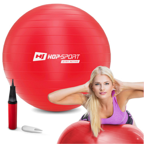 Фитбол  Hop-Sport 65cm HS-R065YB red + насос - фото №3